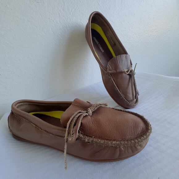 Minnetonka Brown Leather Loafers Moccasins Women’s 10 Slip-On Driving Shoes - Picture 3 of 13